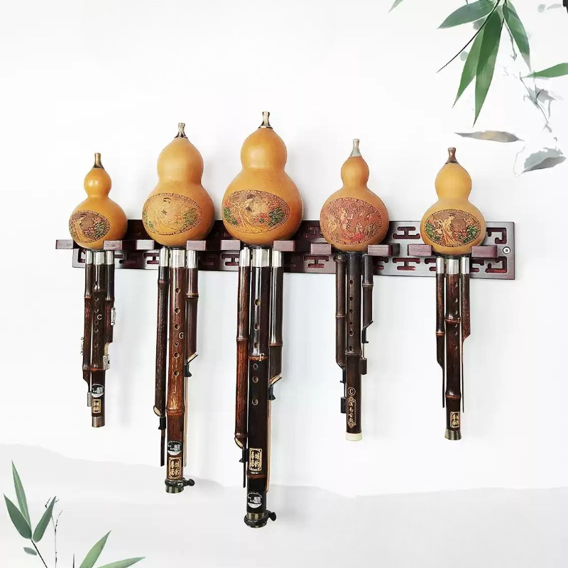 L Musical Instrument - Penyangga Meja Bambu untuk Hulusi, Rak