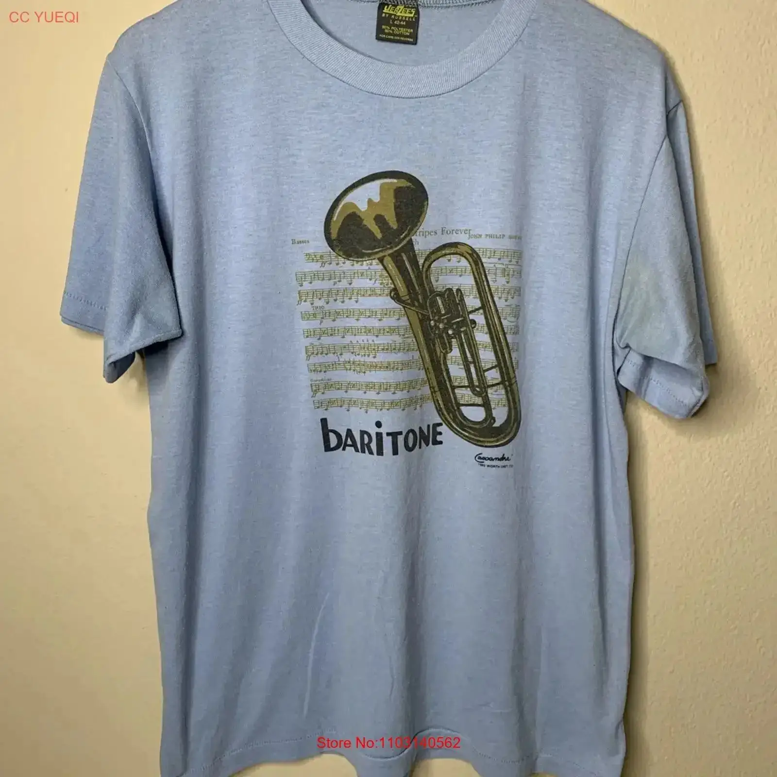 L Musical Instrument - Kaos Vintage Baritone InstrumenT Pria Ukuran