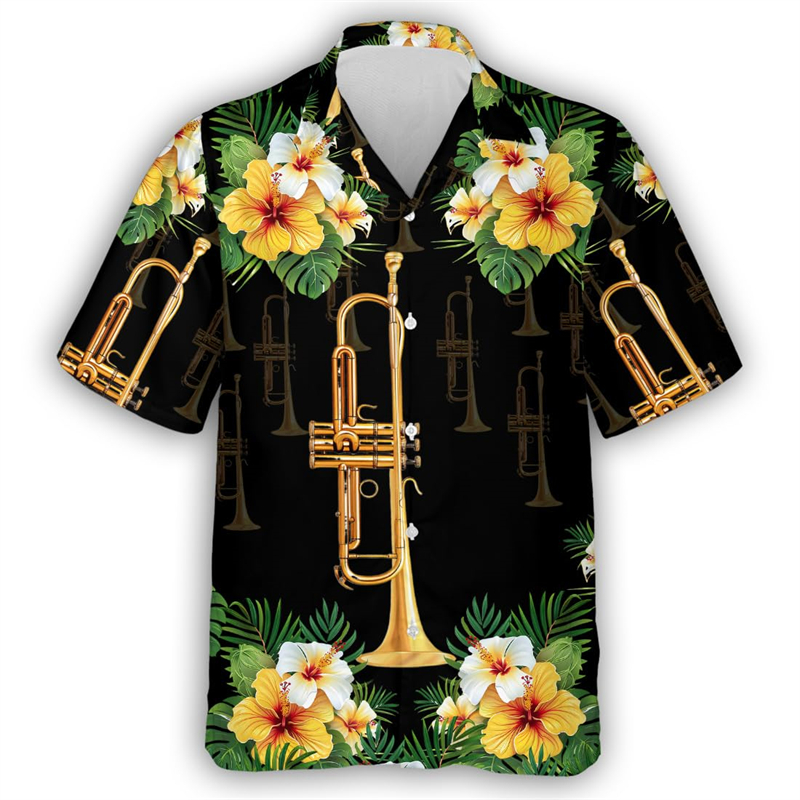 Kemeja kerah blus lengan pende - Musical Instrument Japan ulasan dan harga
